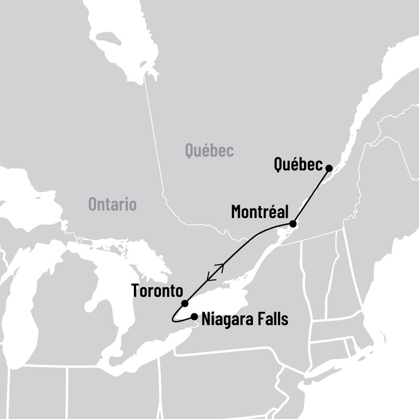 Toronto et Niagara map