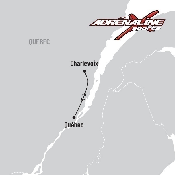 Québec et Charlevoix en liberté: «Road trip» de luxe en Can-Am Spyder map