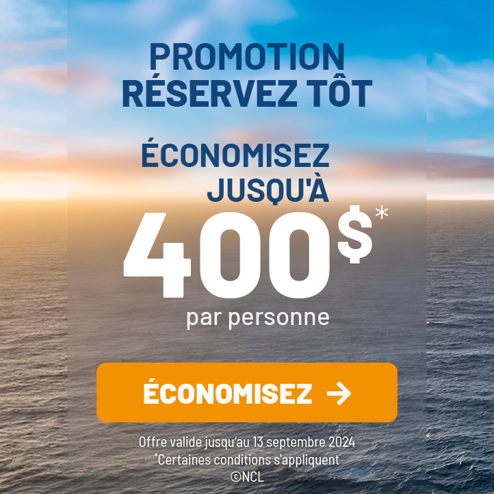 Promotion Réservez tôt Septembre 2024-2