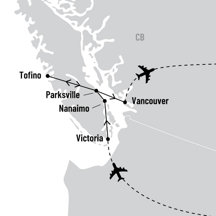 L'île de Vancouver et ses beautés sauvages map