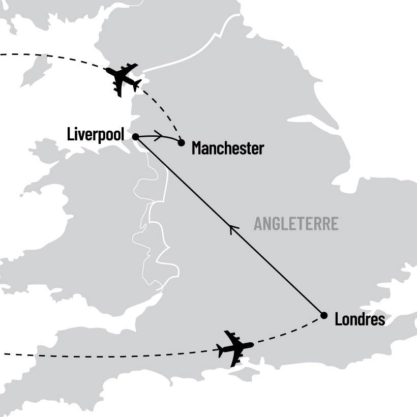 Londres, Liverpool et les Beatles map