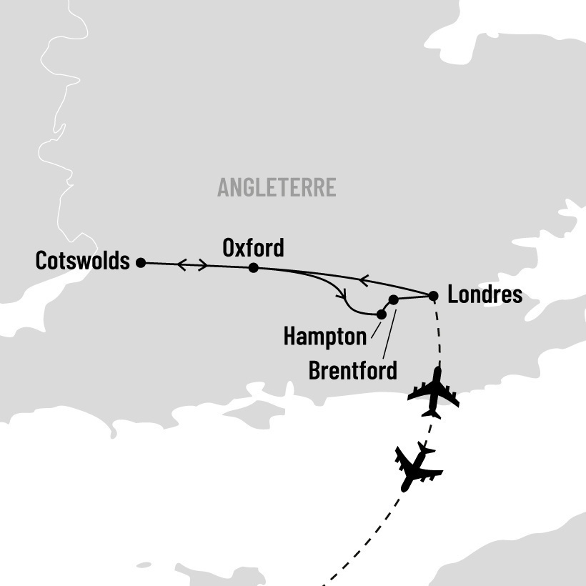 Londres, Oxford et la campagne anglaise map