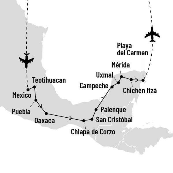 Trésors du Mexique map