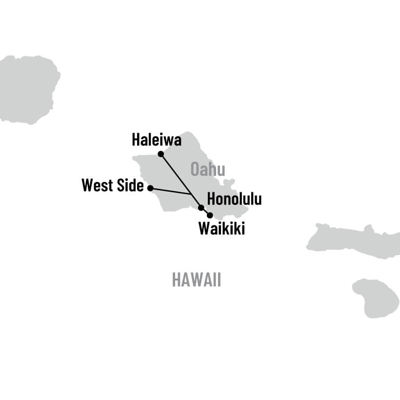 Surf et SUP à Hawaii map