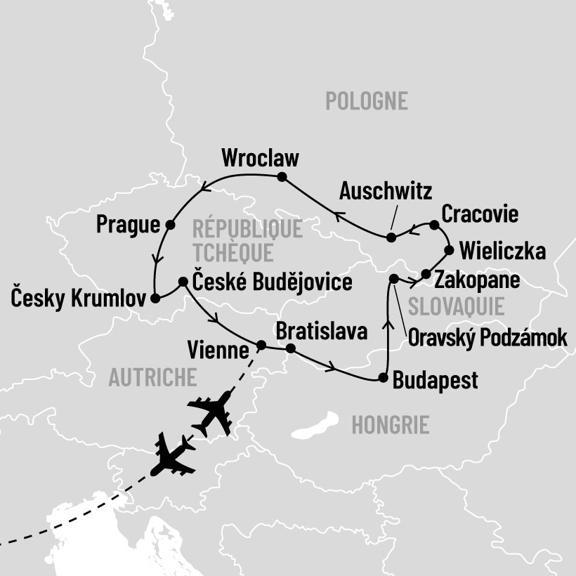 Trésors de l'Europe centrale map