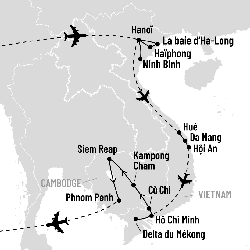 Vietnam et Cambodge map