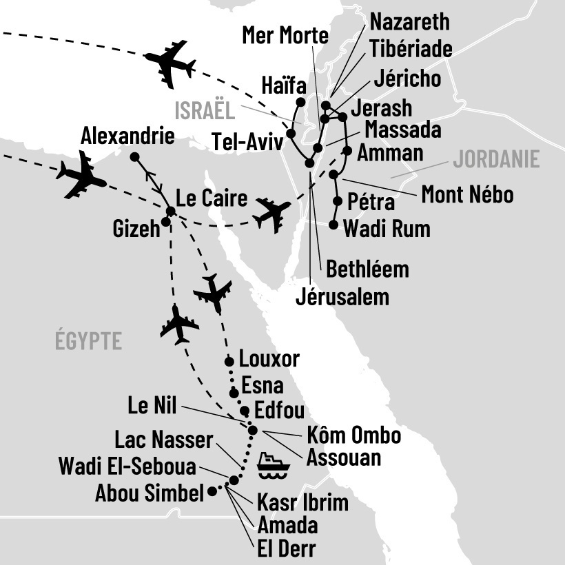 Carrefours de l'Histoire: Égypte, Jordanie et Israël map