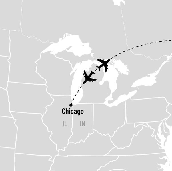 Chicago en avion map