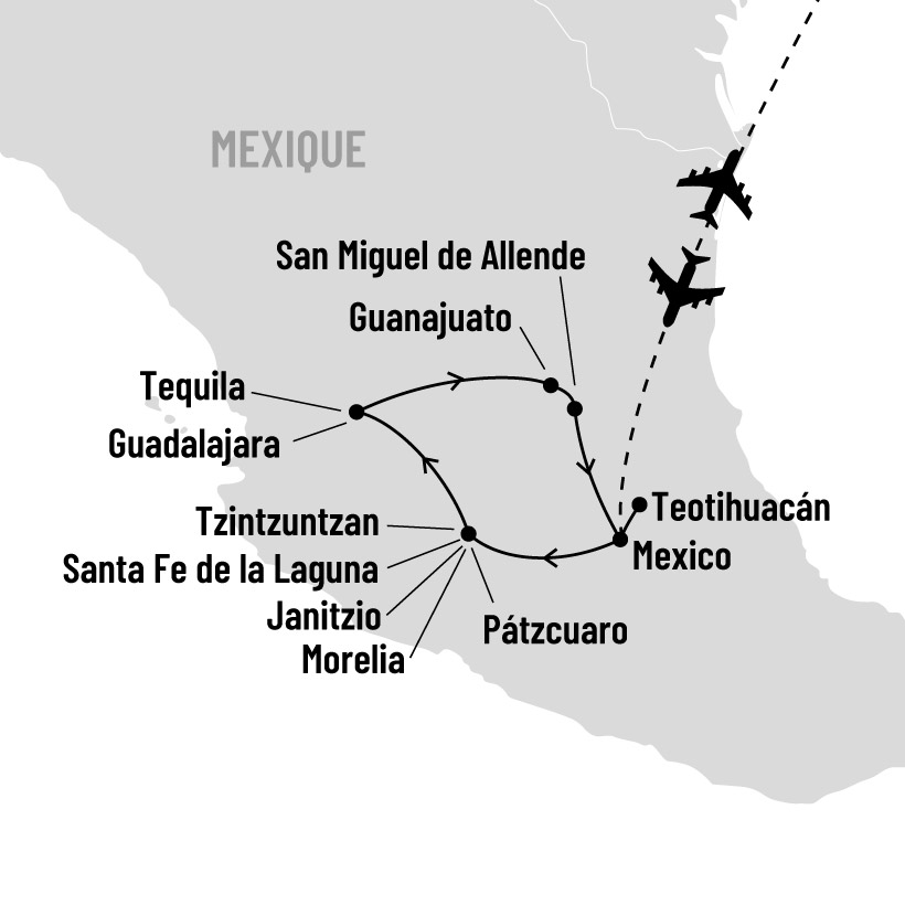 Le cœur colonial du Mexique map