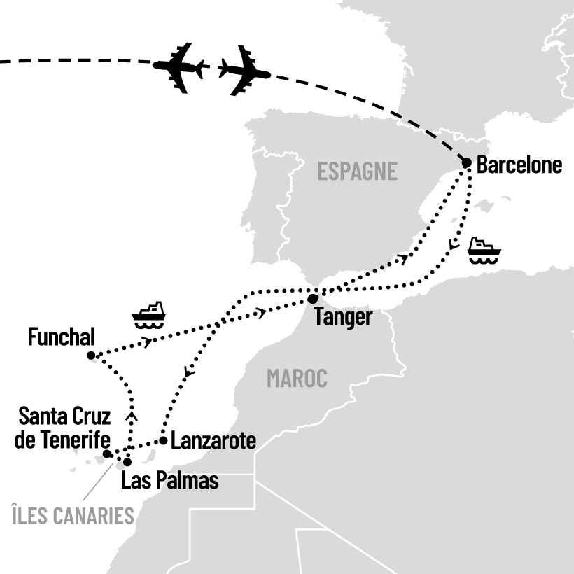 Découverte des Îles Canaries en croisière map