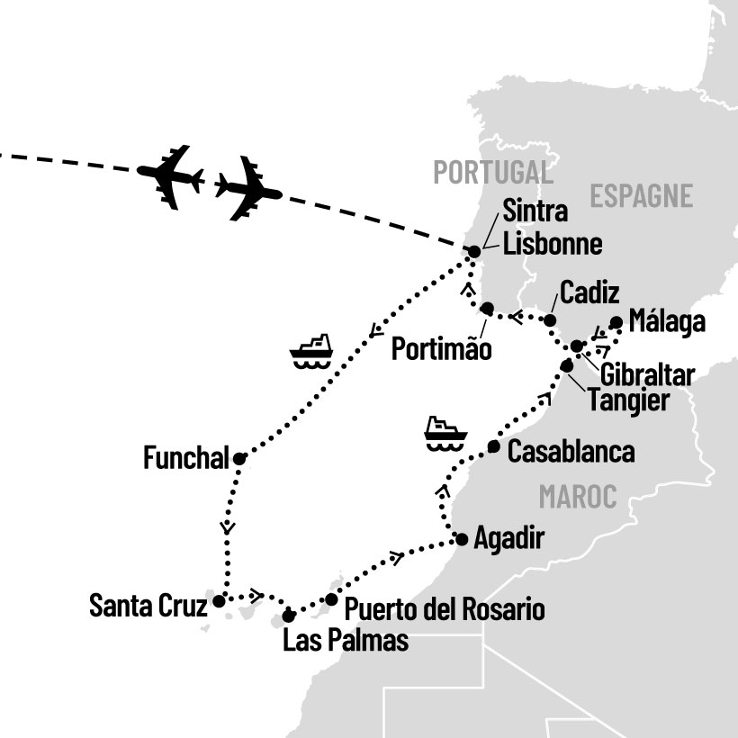Découverte des Îles Canaries en croisière map