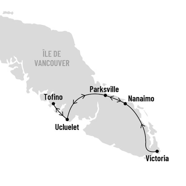 L'île de Vancouver, les beautés du Pacifique map