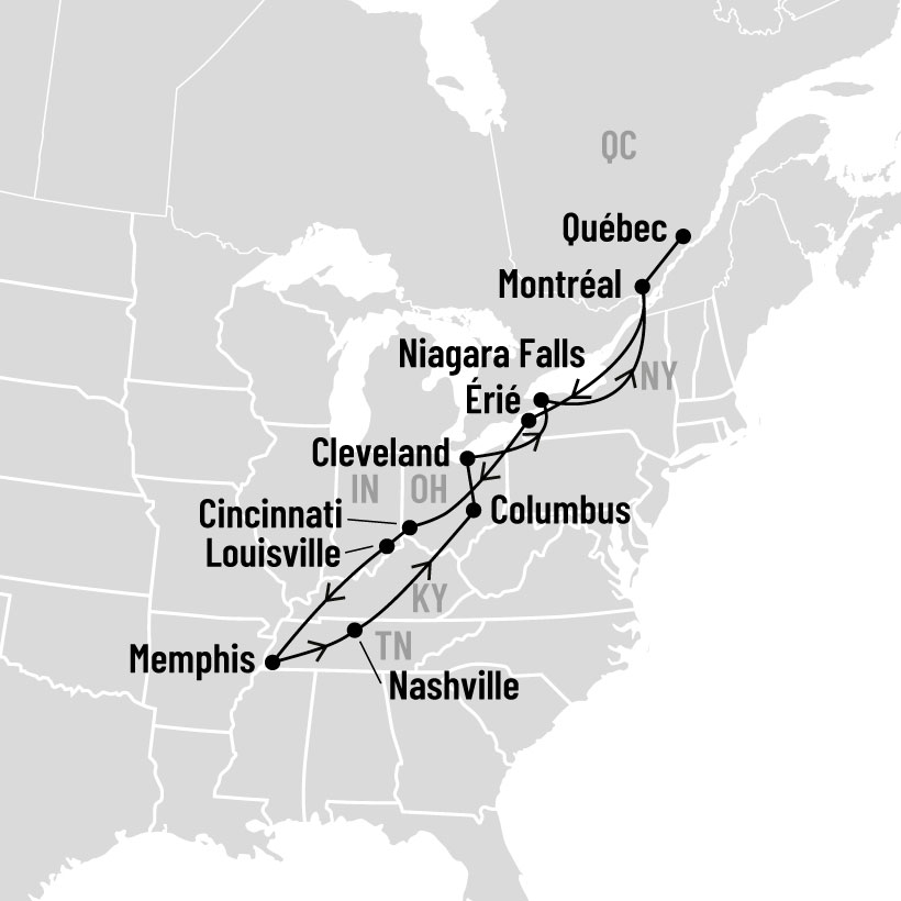 Nashville et Memphis: Oktoberfest Zinzinnati map