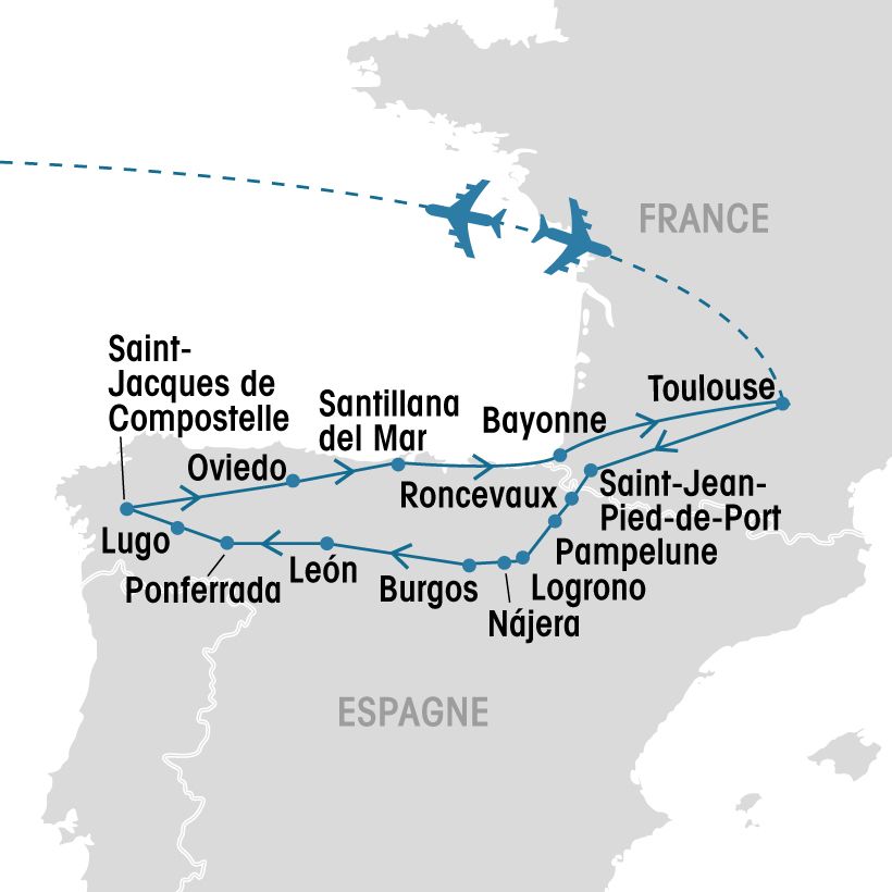 Le Chemin de Compostelle map
