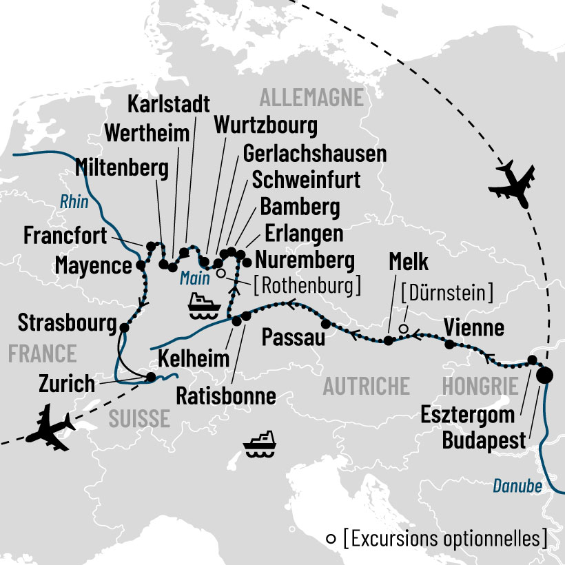 Croisière transeuropéenne map