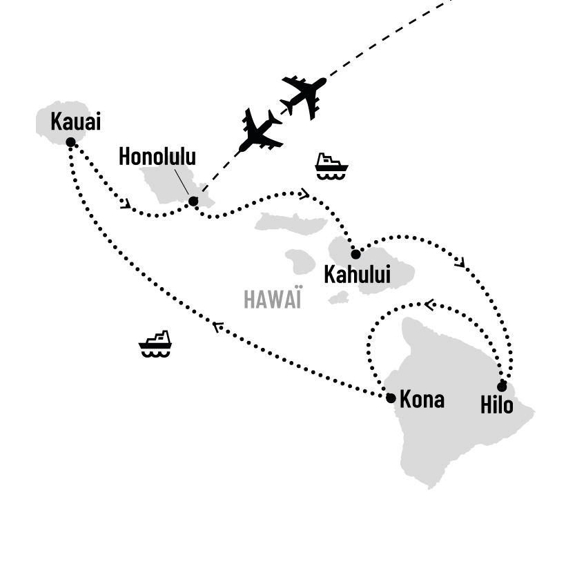 Croisière à Hawaï map