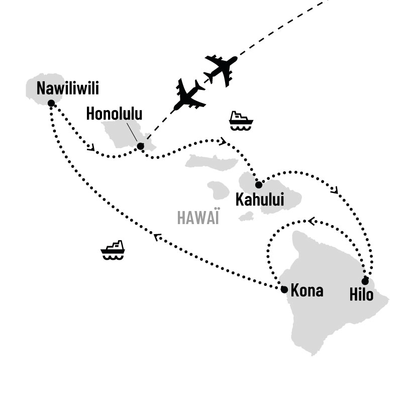 Croisière à Hawaï map