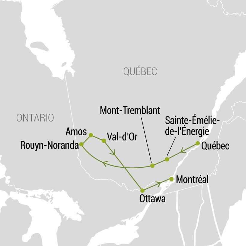L’Abitibi-Témiscamingue des Explorateurs map