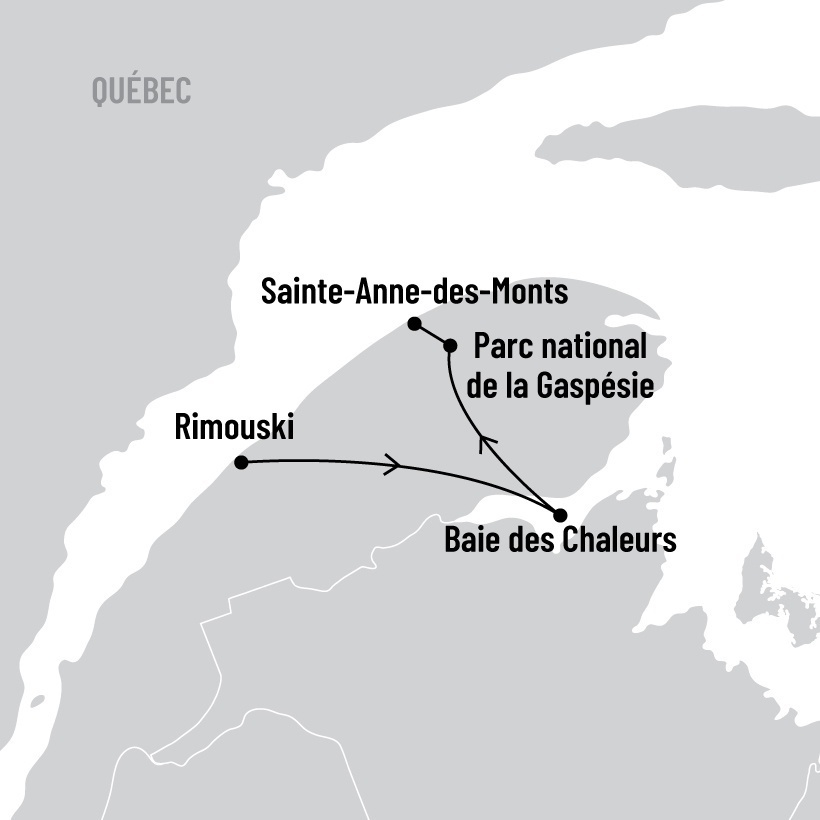 Bas-Saint-Laurent et Gaspésie: Grands espaces et air marin map