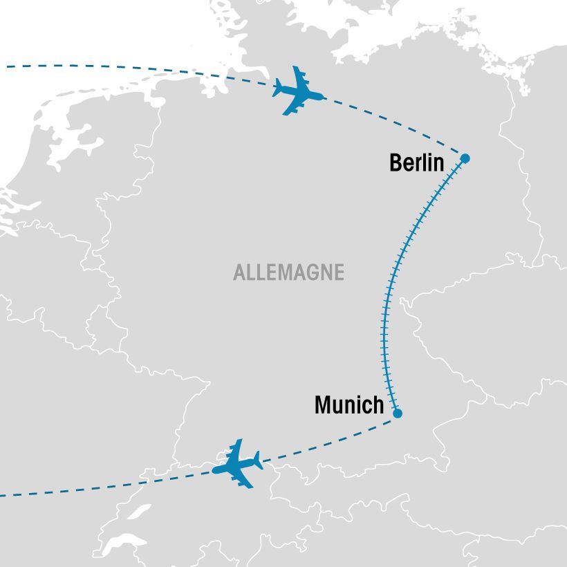 Berlin et Munich en liberté map