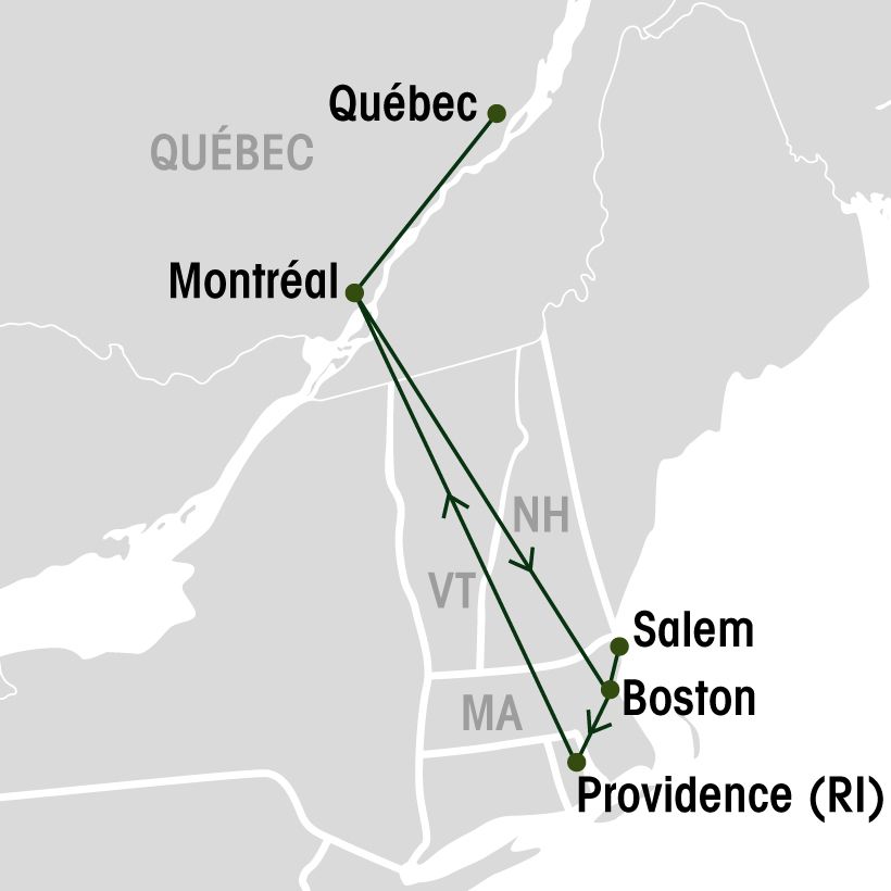 Boston et Salem à l'Halloween map