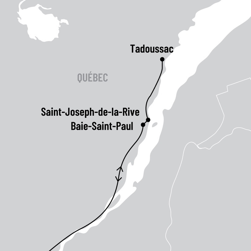 Charlevoix, Tadoussac et les baleines map