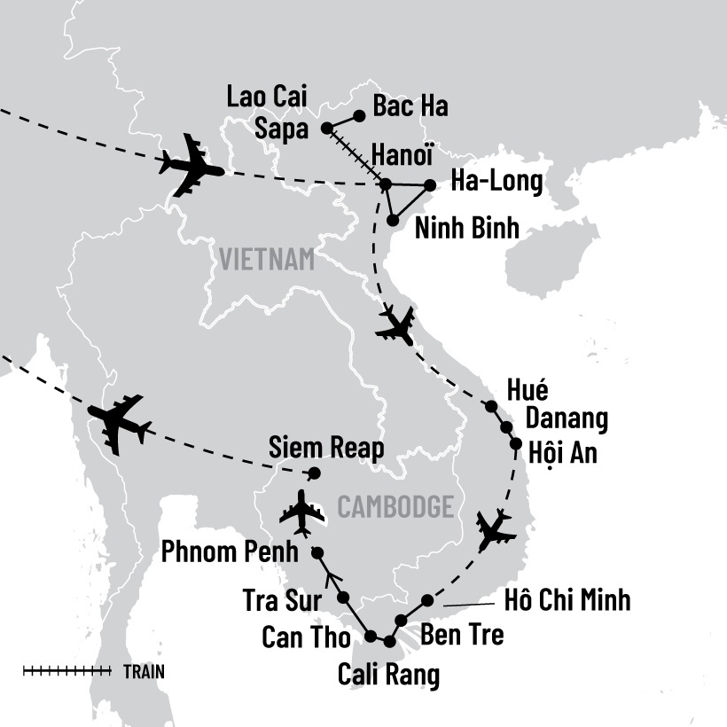 Couleurs du Vietnam et du Cambodge map