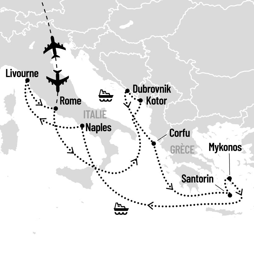 Italie, Grèce et mer Adriatique map