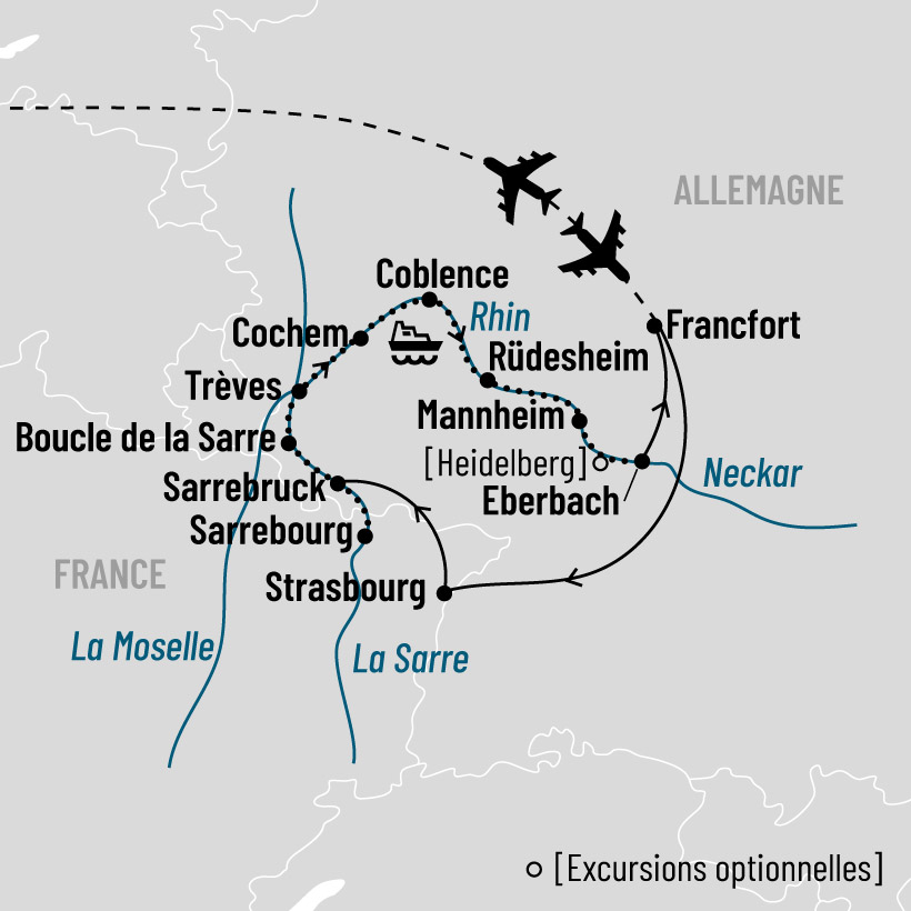 Croisière au fil des quatre fleuves map