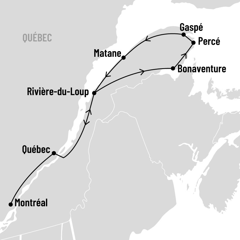 Découverte du littoral Gaspésien map