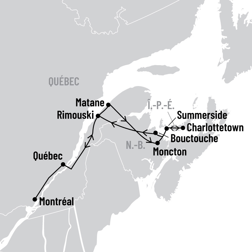 L'Île-du-Prince-Édouard: Entre plages et héritage acadien map