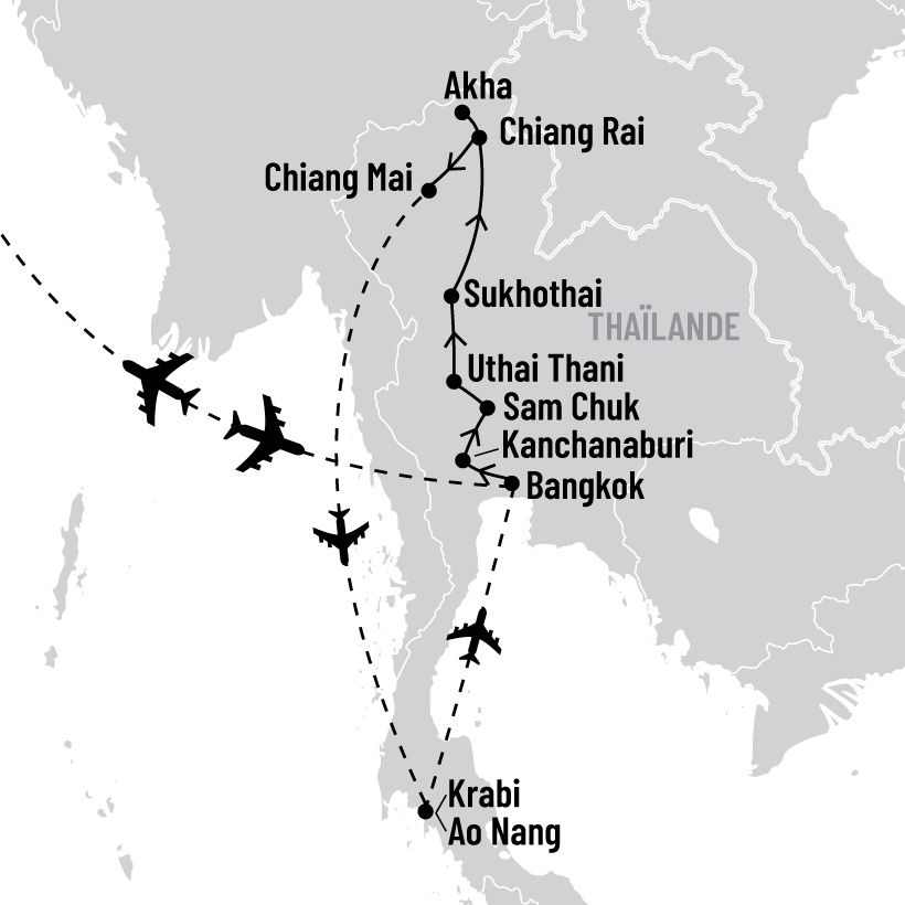 Immersion en Thaïlande, entre traditions, saveurs et nature map