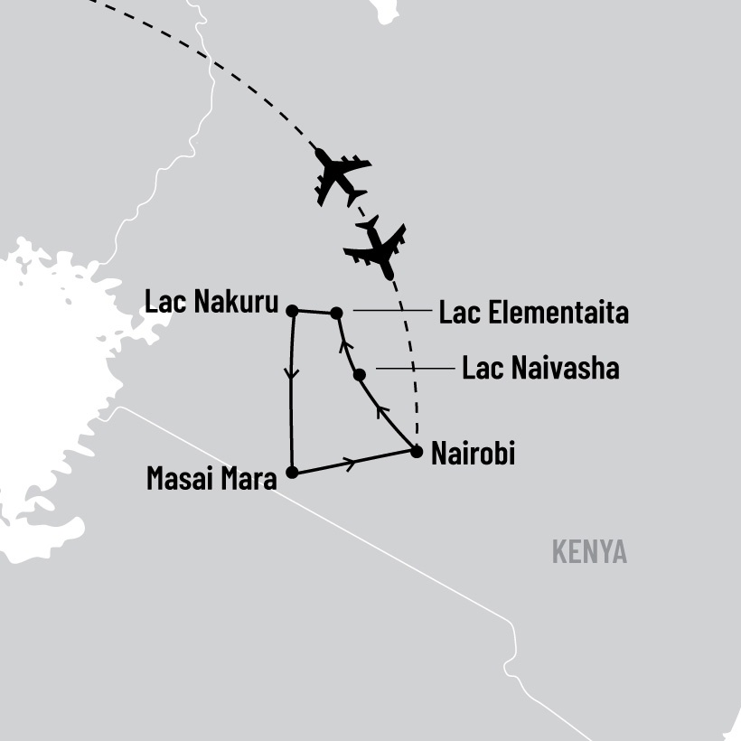 Kenya - Safaris entre lacs et savanes map