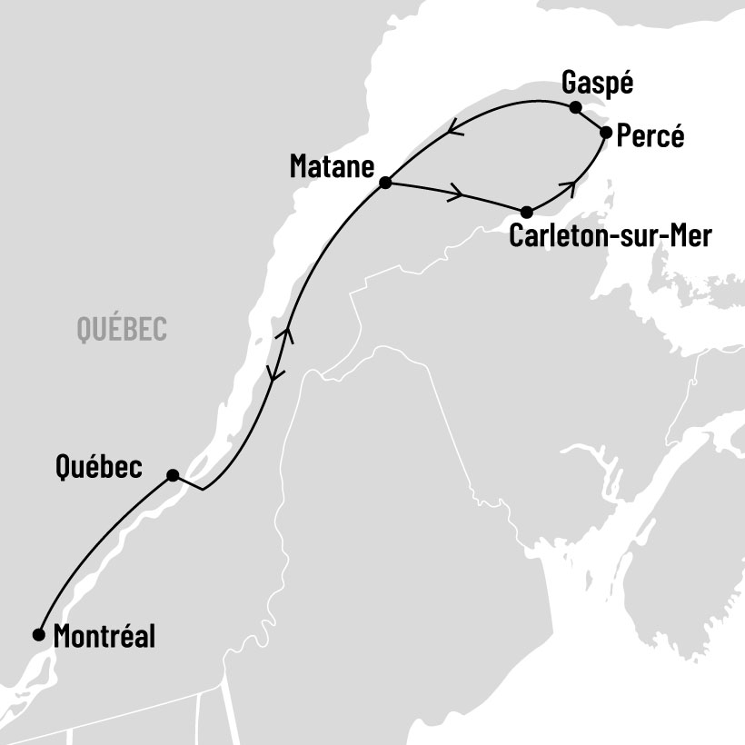 La Gaspésie, entre mer et montagnes map