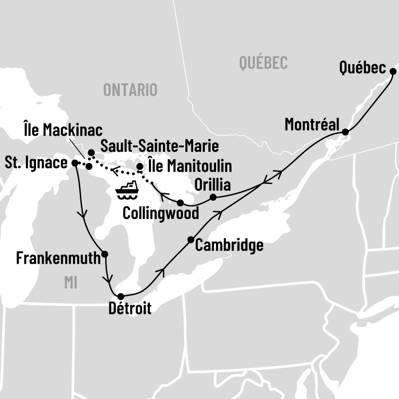 La Baie Georgienne et les Grands Lacs map