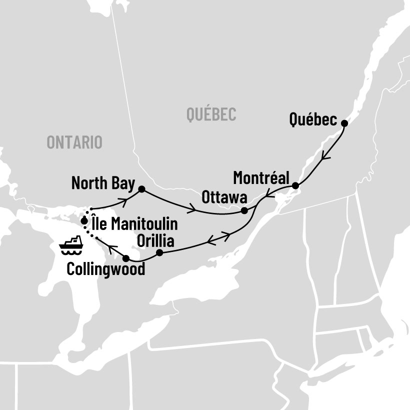 La Baie Georgienne et la capitale nationale - 100% canadienne map