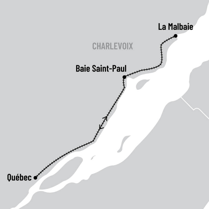 Le train de Charlevoix en toute liberté: Vivez le rêve de Québec à La Malbaie map