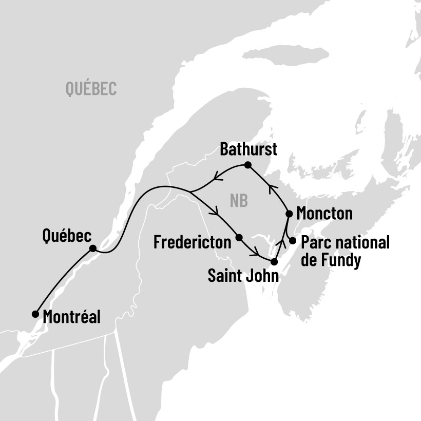 Les merveilles du Nouveau-Brunswick map