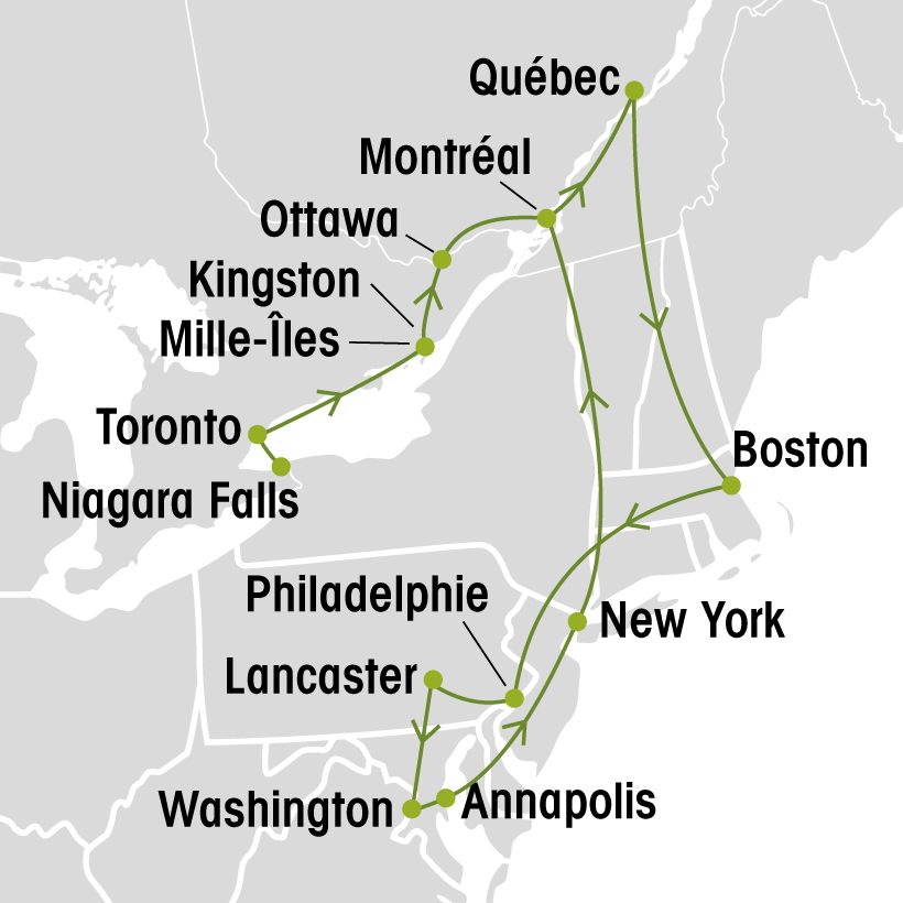 L’essentiel de l’Est & express USA map