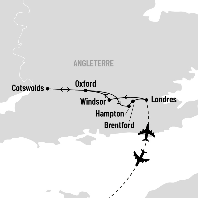 Londres, Oxford et la campagne anglaise map