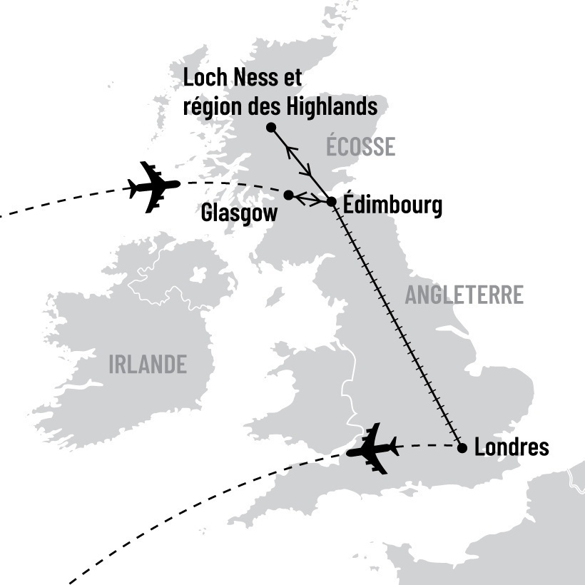Magie de l'Écosse et Londres map