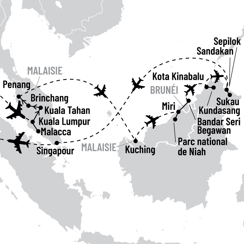 Malaisie et Singapour map