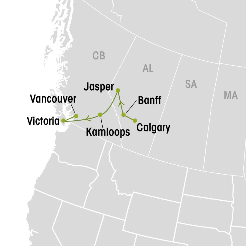 Le meilleur de l'Ouest canadien en autotour map