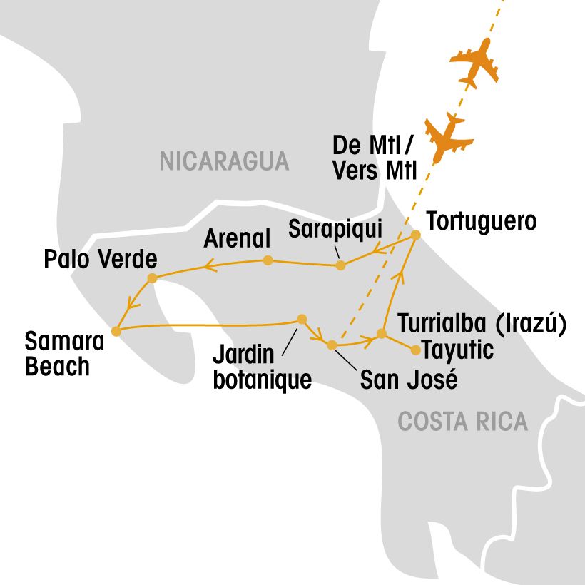 Le meilleur du Costa Rica map