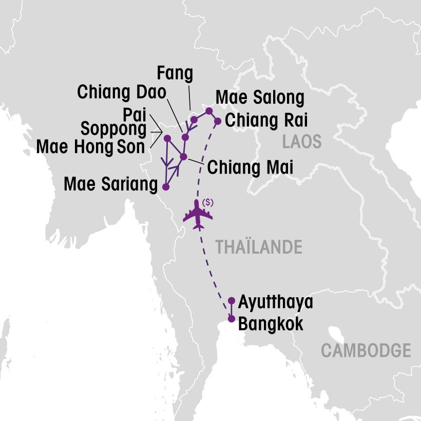 Minorités de Thaïlande map
