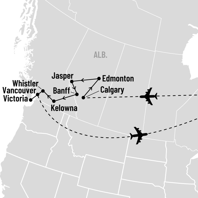 Montagnes, lacs et océan : L'Ouest en splendeurs map
