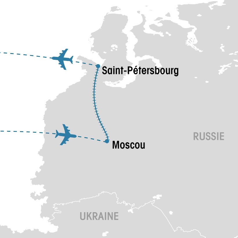 Moscou et Saint-Pétersbourg map