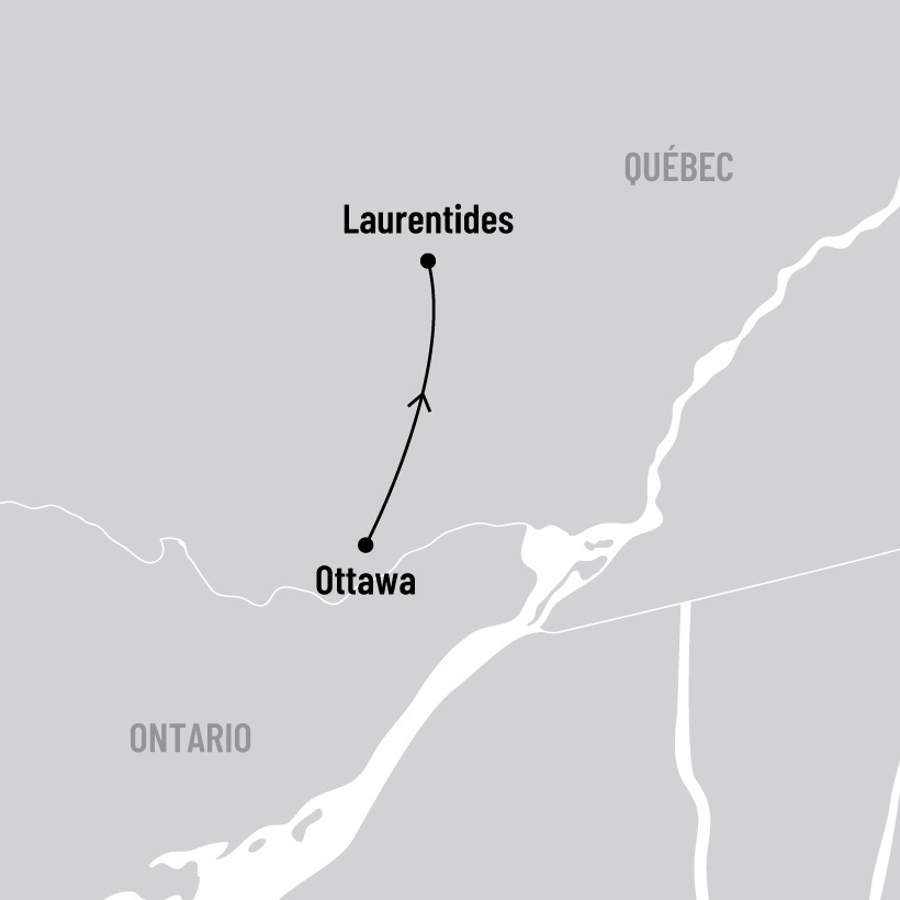 Outaouais et Laurentides map