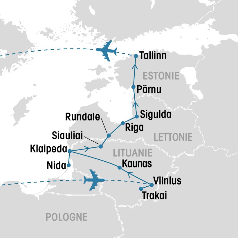 Lituanie, Lettonie et Estonie map