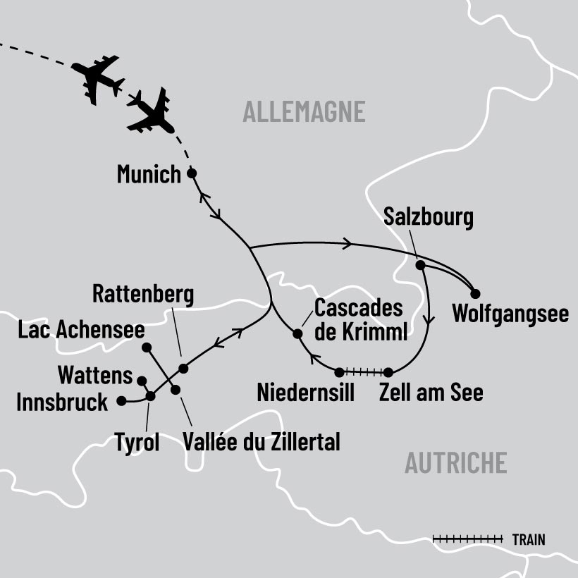 Les petits trains d'Autriche map